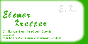 elemer kretter business card